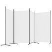 4-Panel Room Divider White 346x180 cm Fabric