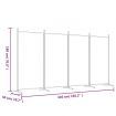 4-Panel Room Divider White 346x180 cm Fabric
