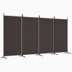 4-Panel Room Divider Brown 346x180 cm Fabric