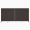 4-Panel Room Divider Brown 346x180 cm Fabric