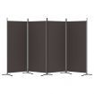4-Panel Room Divider Brown 346x180 cm Fabric