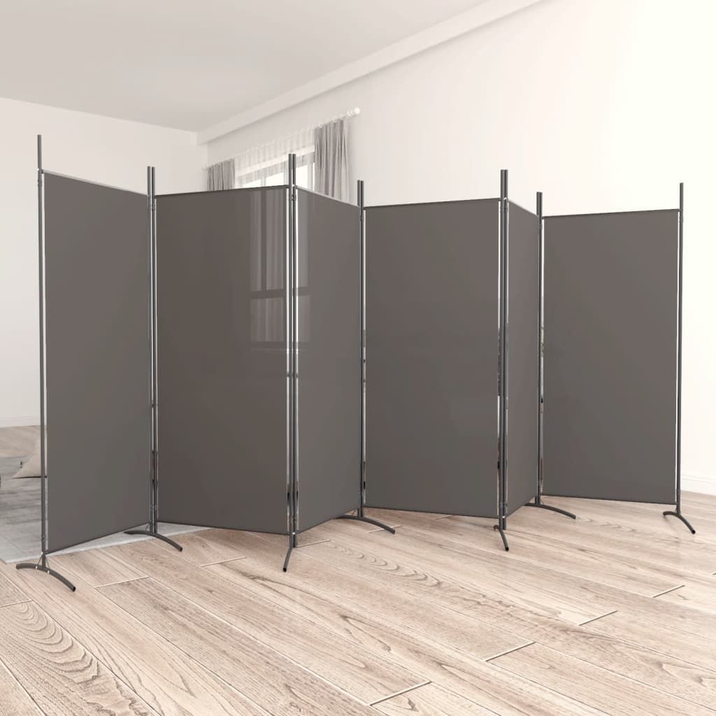 6-Panel Room Divider Anthracite 520x180 cm Fabric