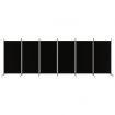 6-Panel Room Divider Black 520x180 cm Fabric