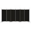 6-Panel Room Divider Black 520x180 cm Fabric