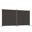 2-Panel Room Divider Brown 348x180 cm Fabric