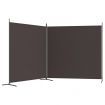 2-Panel Room Divider Brown 348x180 cm Fabric