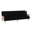 Sofa Bed with Armrests Black Fabric