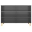 Sideboard High Gloss Grey 103.5x35x70 cm Engineered Wood