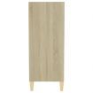Sideboard White and Sonoma Oak 57x35x90 cm Engineered Wood