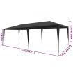 Party Tent 3x6 m PE Anthracite