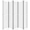 5-Panel Room Divider White 250x220 cm Fabric