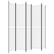 5-Panel Room Divider White 250x220 cm Fabric