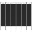 6-Panel Room Divider Black 240x220 cm Fabric