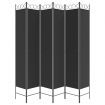 6-Panel Room Divider Black 240x220 cm Fabric