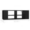 Wall-Mounted TV Cabinet Black 102x35x35 cm Engineered Wood