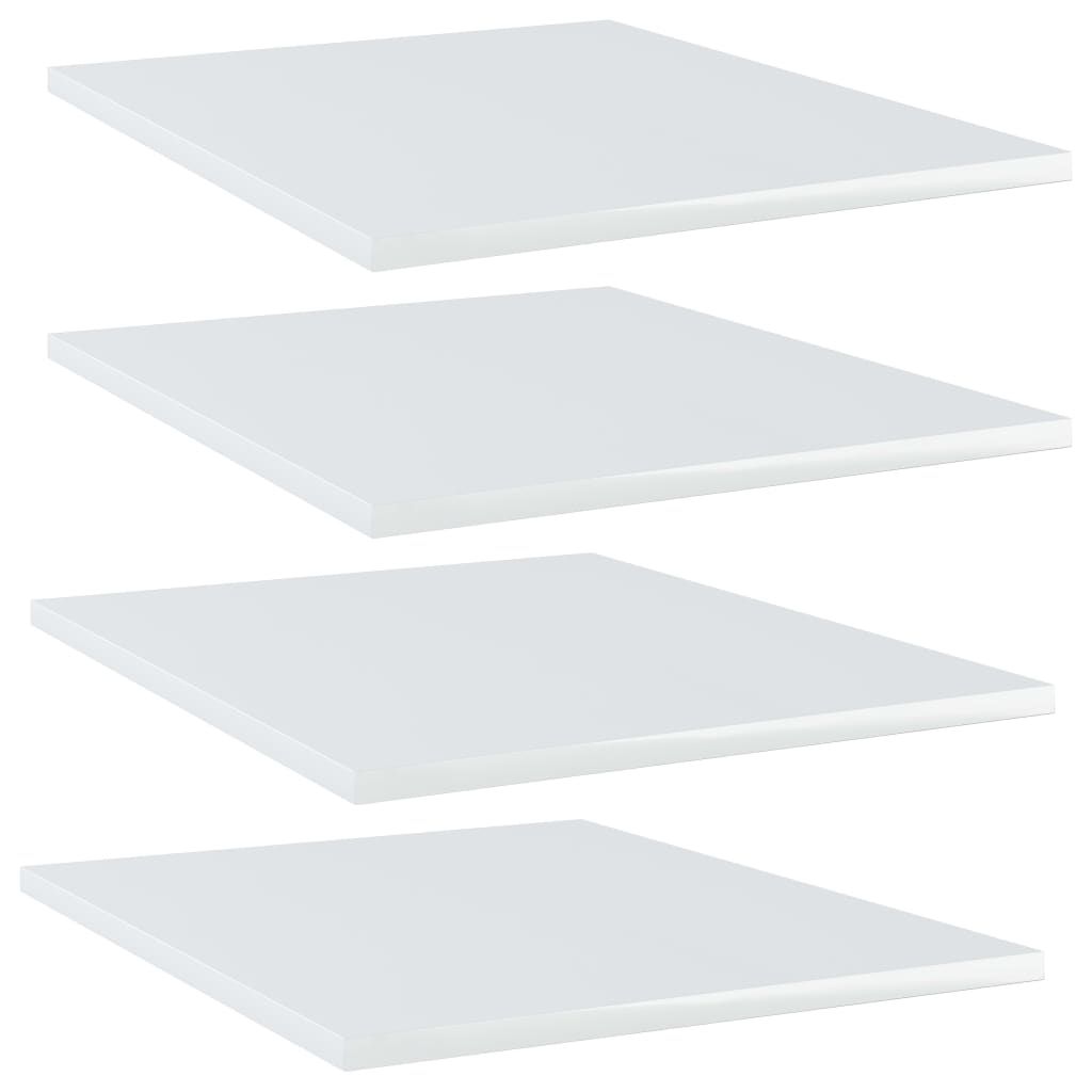 Bookshelf Boards 4 pcs High Gloss White 40x50x1.5 cm Engineered Wood