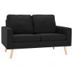 2-Seater Sofa Black Fabric