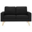 2-Seater Sofa Black Fabric