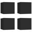 Wall Mounted TV Cabinets 4 pcs Black 30.5x30x30 cm