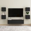 Wall Mounted TV Cabinets 4 pcs Black 30.5x30x30 cm