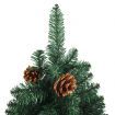 Slim Christmas Tree with Real Wood and Cones Green 180 cm PVC