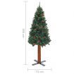 Slim Christmas Tree with Real Wood and Cones Green 180 cm PVC