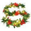 Christmas Garland with LED Lights Green 2.7 m PVC