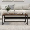 Coffee Table Smoked Oak 102x50x40 cm Engineered Wood and Iron