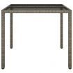 Garden Table 90x90x75 cm Tempered Glass and Poly Rattan Grey