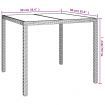 Garden Table 90x90x75 cm Tempered Glass and Poly Rattan Grey