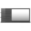 Bathroom Mirror High Gloss Grey 90x10.5x45 cm Engineered Wood