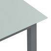 Garden Table Light Grey 190x90x74 cm Aluminium and Glass