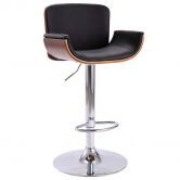 Bar Stool Black Faux Leather