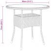 Garden Table Ø80x75 cm Tempered Glass and Poly Rattan Black