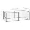 Dog Kennel Silver 200x100x70 cm Steel