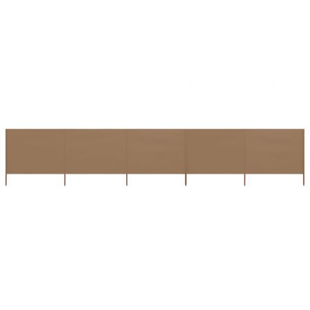 5-panel Wind Screen Fabric 600x160 cm Taupe