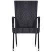 Stackable Outdoor Chairs 6 pcs Poly Rattan Black