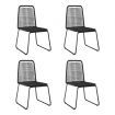 Outdoor Chairs 4 pcs Poly Rattan Black