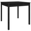 Garden Table Black 82.5x82.5x76 cm Solid Wood Pine