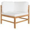 2-seater Garden Bench with Cream Cushions Solid Teak Wood