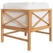 2-seater Garden Bench with Cream Cushions Solid Teak Wood