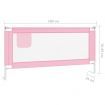 Toddler Safety Bed Rail Pink 180x25 cm Fabric