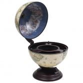 Tabletop Globe Bar Wine Stand Eucalyptus Wood Green