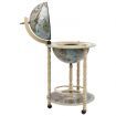 Globe Bar Wine Stand Eucalyptus Wood Blue