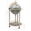 Globe Bar Wine Stand Eucalyptus Wood Blue