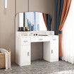 Dressing Table Vanity Mirror Dresser Makeup Desk With 3 Drawers Storage Bedroom Furniture White Modern