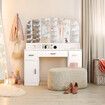 Dressing Table Vanity Mirror Dresser Makeup Desk With 3 Drawers Storage Bedroom Furniture White Modern