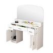 Dressing Table Vanity Mirror Dresser Makeup Desk With 3 Drawers Storage Bedroom Furniture White Modern