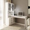 White Computer Desk Bookcase Office Study Writing Laptop Table Shelving Bookshelf Workstation with Drawers Shelves Cabinets