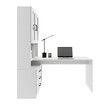 White Computer Desk Bookcase Office Study Writing Laptop Table Shelving Bookshelf Workstation with Drawers Shelves Cabinets